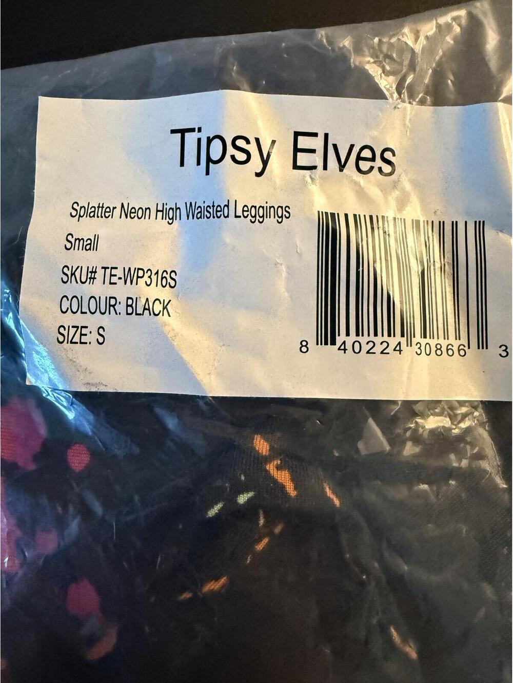 NWT Tipsy Elves Neon Splatter Women's Leggings Small - Picture 6 of 6